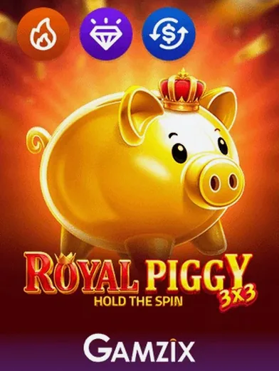 3x3 Royal Piggy Hold the Spin by Gamzix, pokie artwork